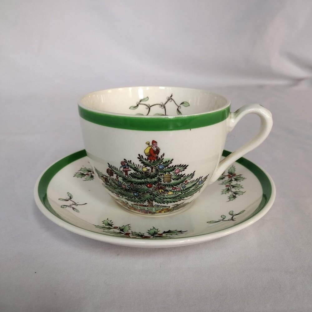 Vintage Spode Earthenware Christmas Tree Collection S3324 Teacup and Saucer.